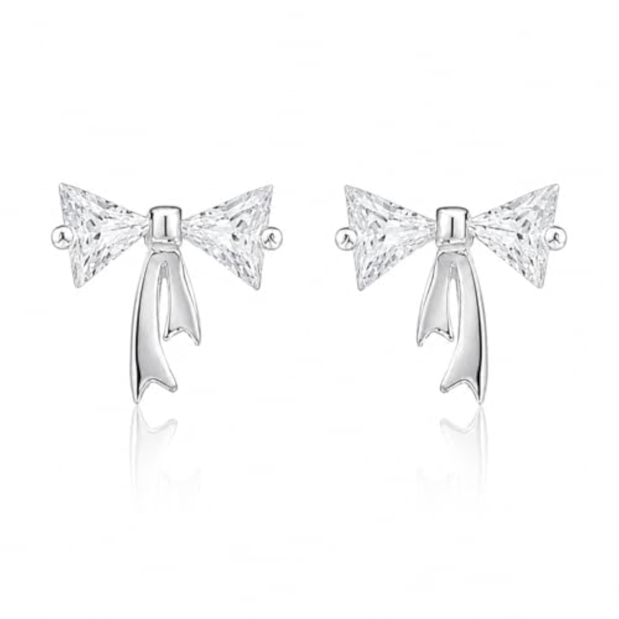Women's 925 Pure Sterling Silver Tiny Bow Stud Earrings